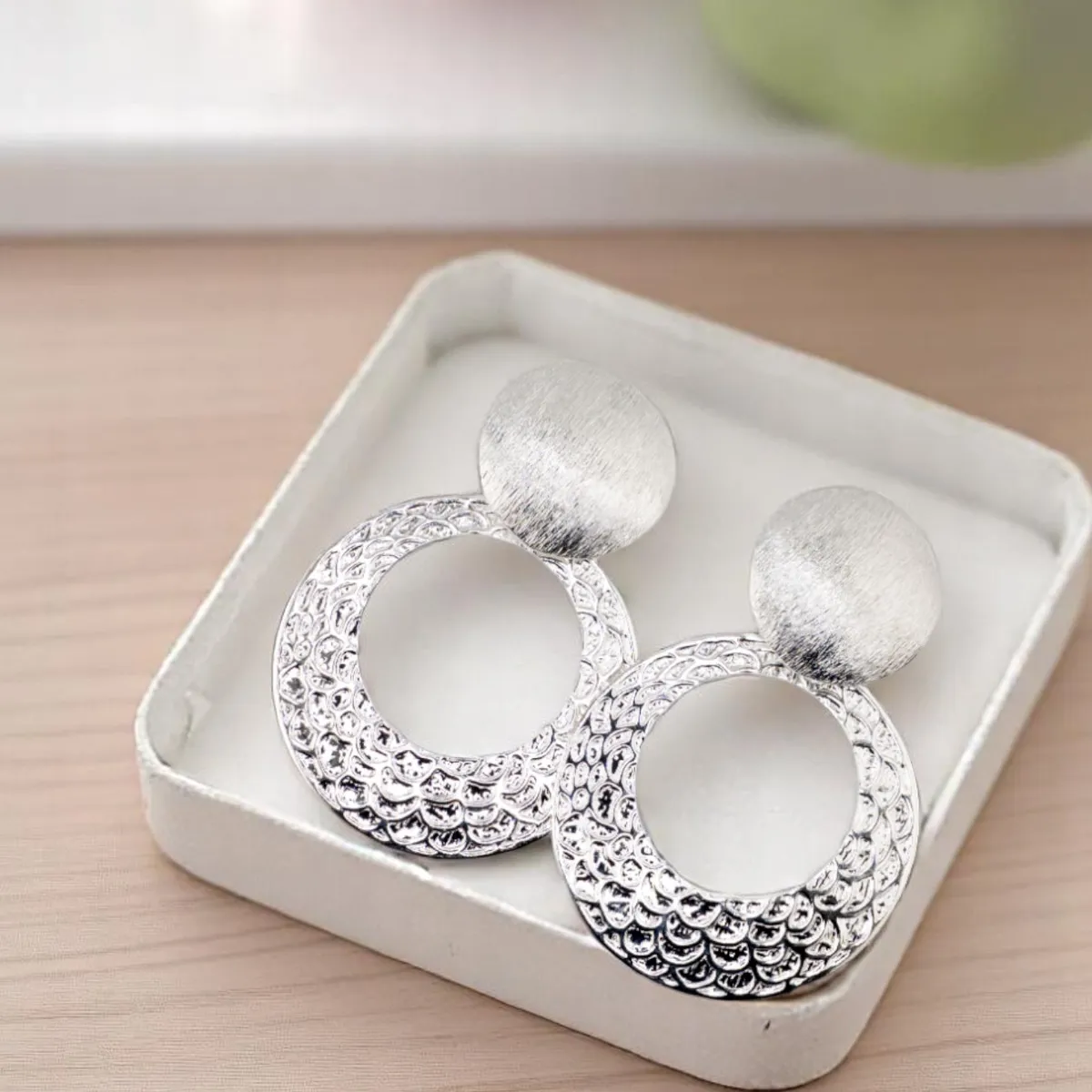 JOYAS MONTERO - Aros Elena Silver Baño de Oro 24k
