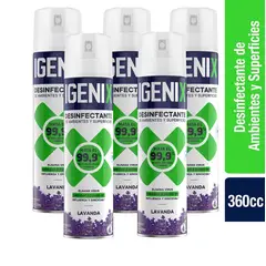 IGENIX - Pack X5 Desinfectante De Ambientes Lavanda Aerosol 360cc