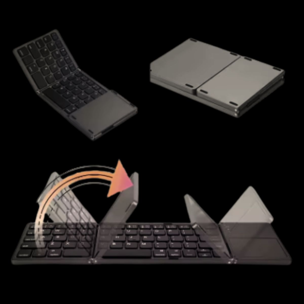 GENERICO - Mini Teclado Inalámbrico Portátil Plegable Con Ñ Español Con Touchpad