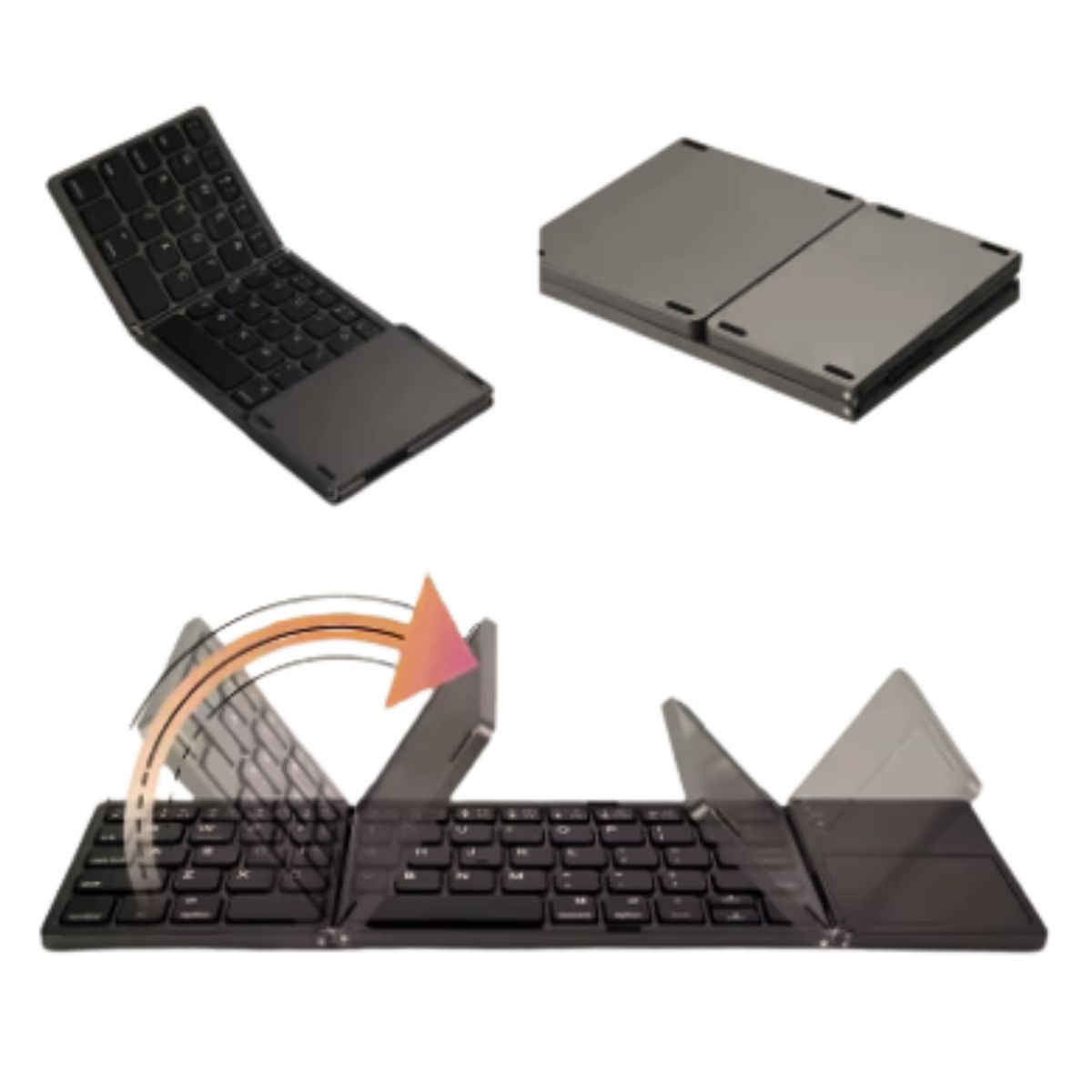 GENERICO - Mini Teclado Inalámbrico Portátil Plegable Con Ñ Español Con Touchpad