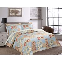 Quilt Patchwork Sherpa Azul Floral