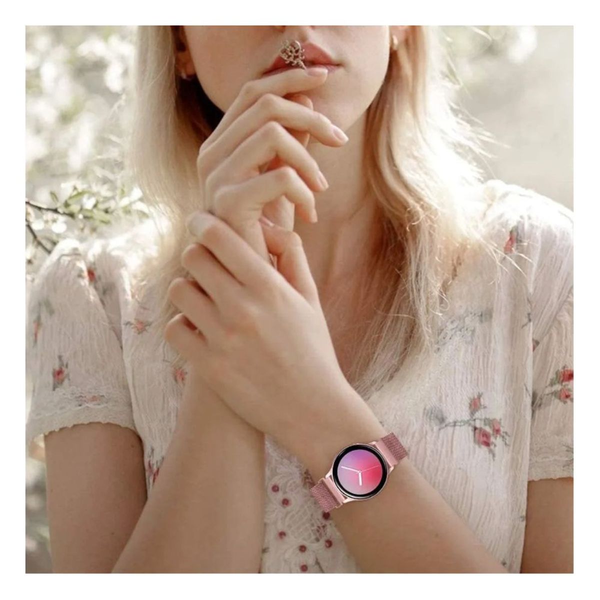 GENERICO - Correa Para Samsung Watch Active Gear Magnetica Metal 22mm.