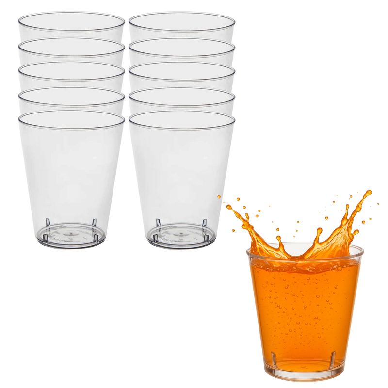 GENERICO - Set 40 Vasos Acrilico 80mL Postre 3oz Acrilico Desechable