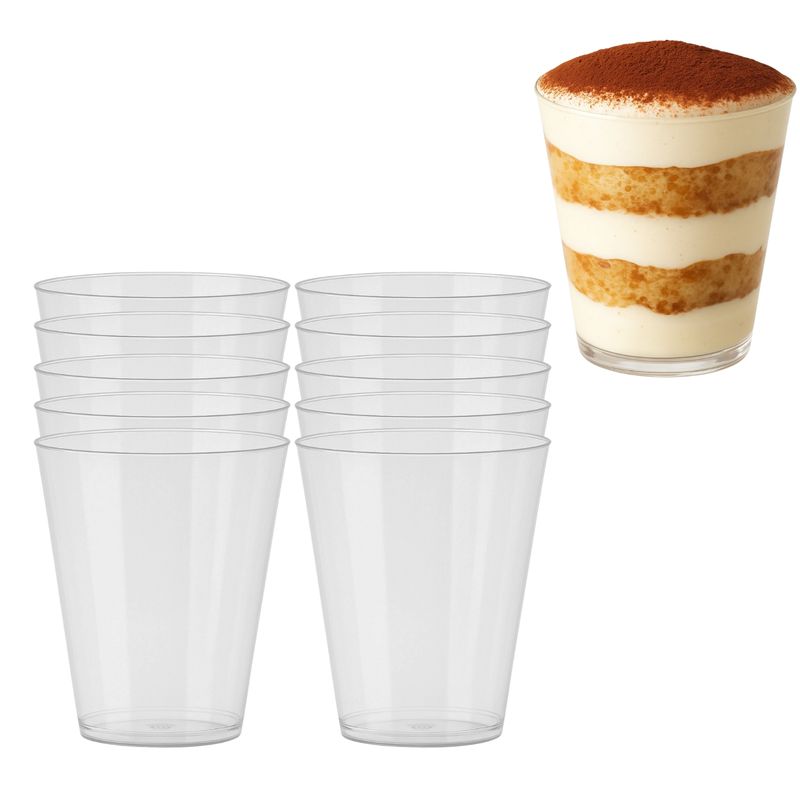 GENERICO - Set 20 Vasos Acrilico 350mL Postre 12oz Acrilico Desechable