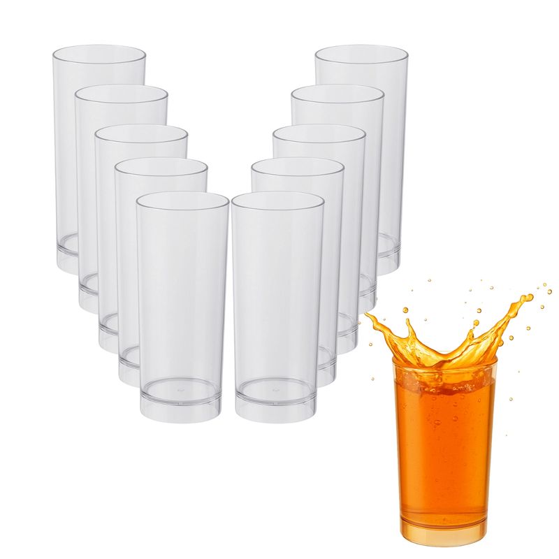 GENERICO - Set 100 Vasos Plastico 280mL Acrilico Desechable Transparente