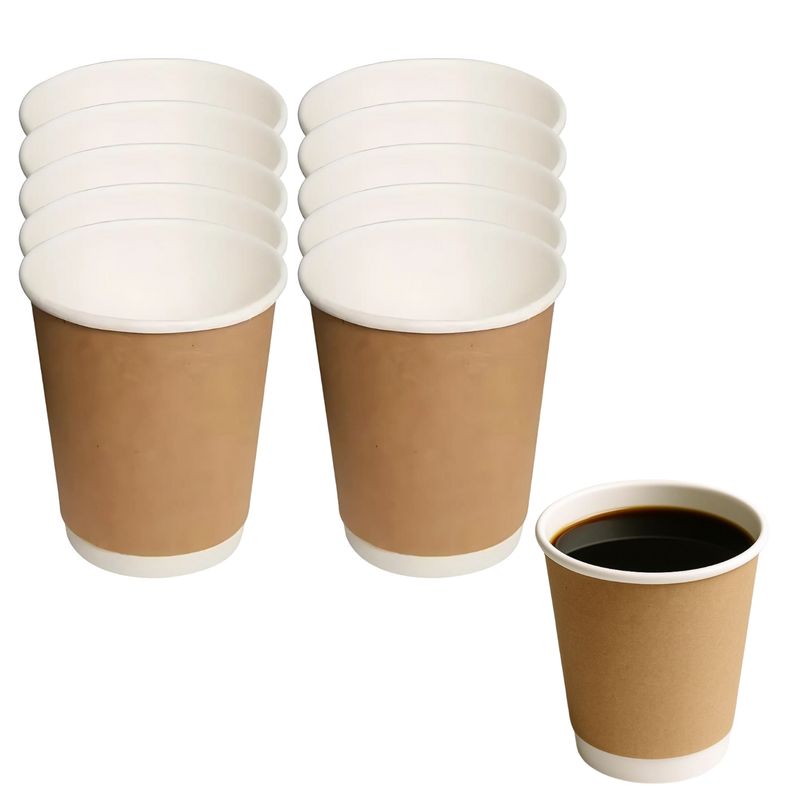 GENERICO - Set 100 Vasos Cafe Polipapel Termico 236mL 8Oz Desechable