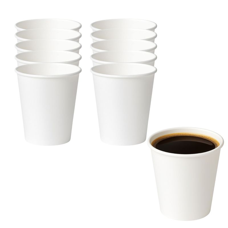 GENERICO - Set 10 Vasos Polipapel Termico 236mL 8Oz Desechable Blanco