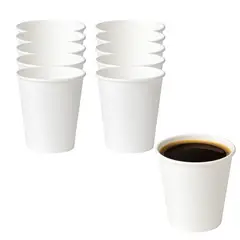 GENERICO - Set 10 Vasos Polipapel Termico 236mL 8Oz Desechable Blanco