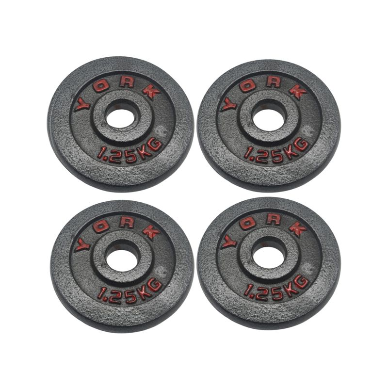 GENERICO - Pack 4 Discos Para Barra Mancuernas O Barra 1.25 Kg Acero