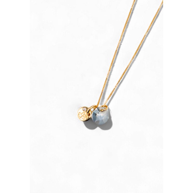 JOYAS MONTERO - Collar Gabriela Gold  Baño de oro 24k Cristales Genuinos Blue Shade