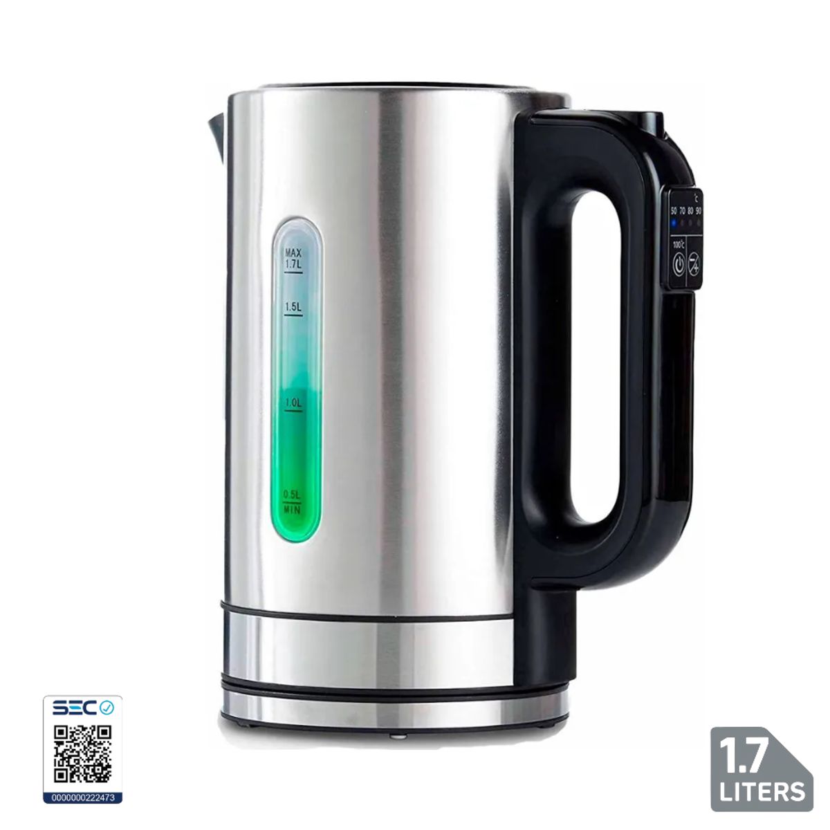 OSTER - Hervidor de Agua Electrico de 1.7 LTS Tetera Digital Oster Inox