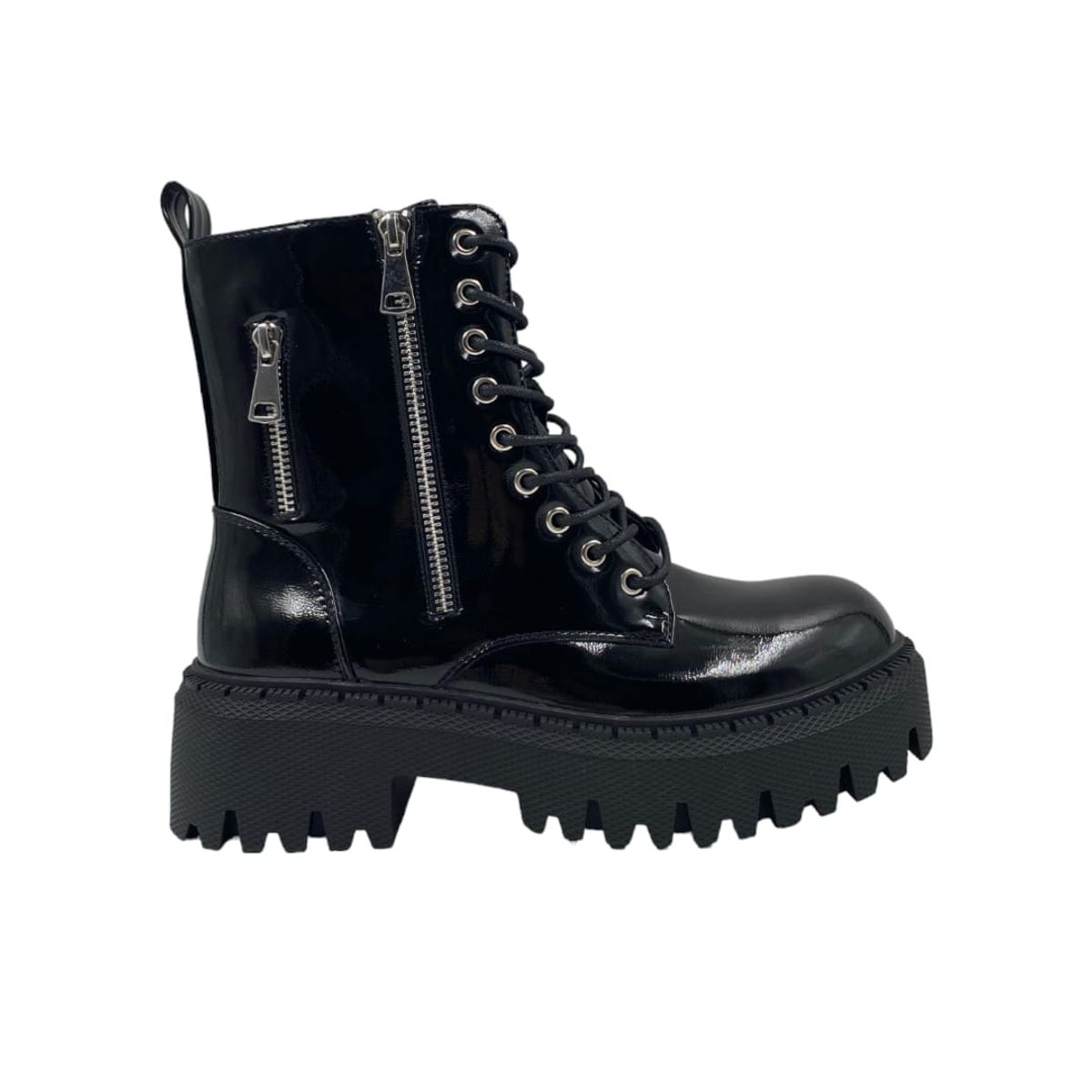 HERIEL - Botín Negro Charol Plataforma