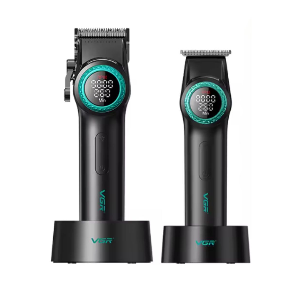 VGR VOYAGER - Barber Combo Negro VGR Pro Cortapelo V-001 + Patillera V-977