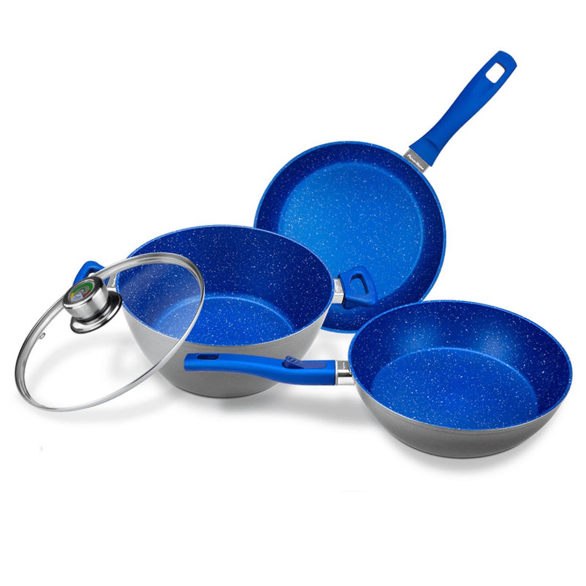 GENERICO - Set de Batería de Cocina FlavorStone Light Azul 4 Piezas Antiadherente