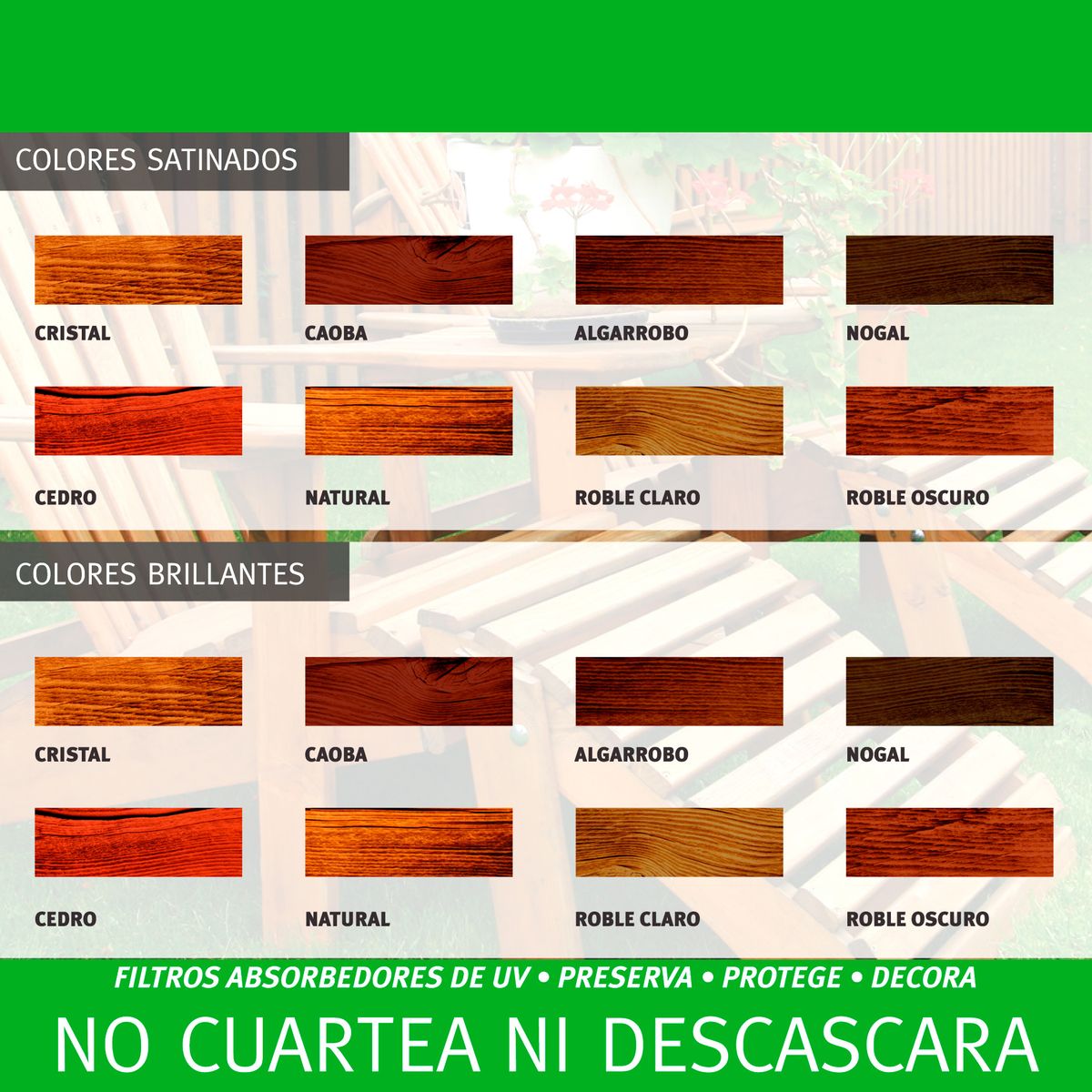 GENERICO - Pintura Protectora maderas Cristal Satinado PROBELL LASUR 1 Lts.