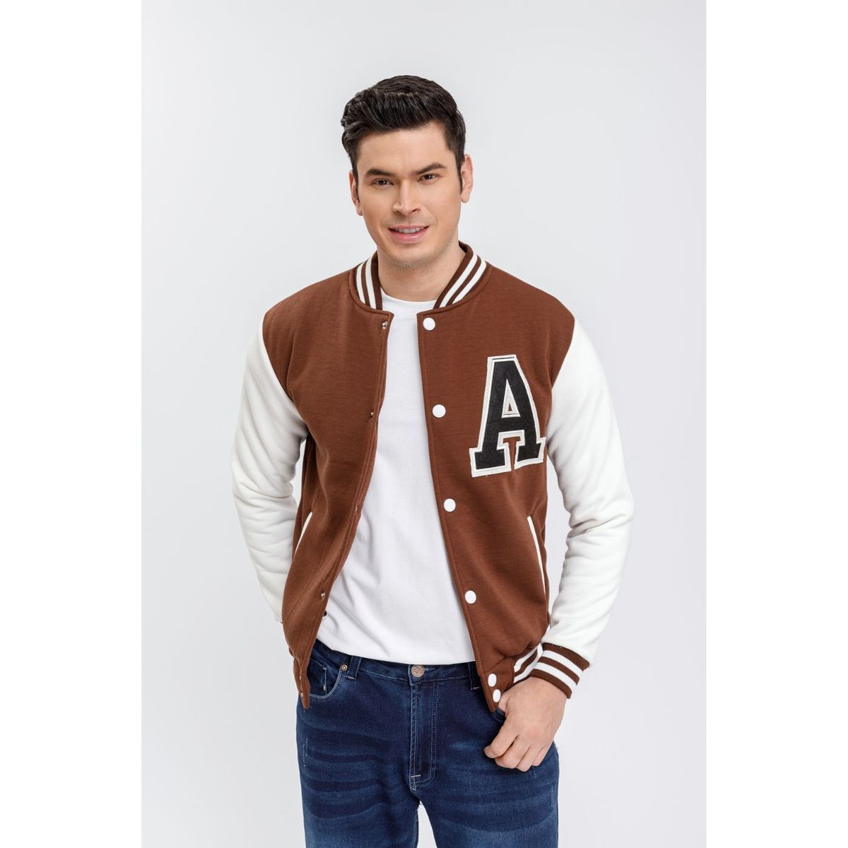 LIKE SHOP - Chaqueta Universitaria Hombre Gruesa Forro Piel Bolsillos 7579