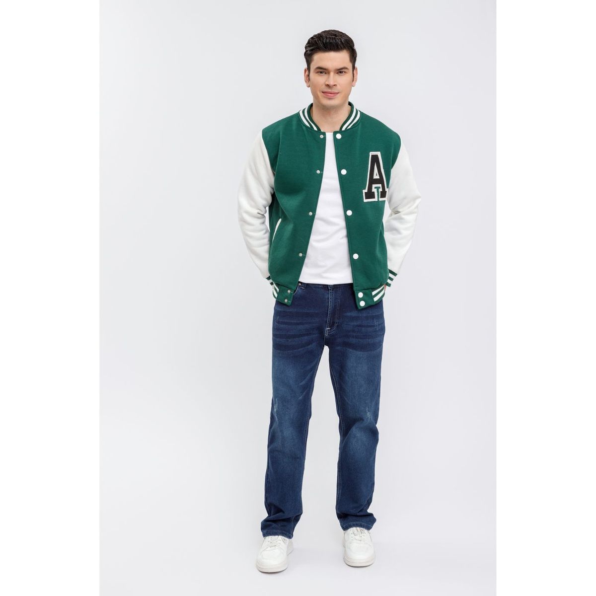 LIKE SHOP - Chaqueta Universitaria Hombre Gruesa Forro Piel Bolsillos 7579