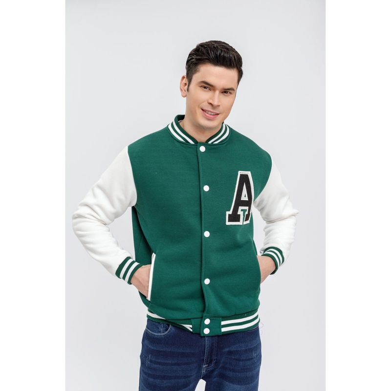 MPROPIA - Chaqueta Universitaria Hombre Gruesa Forro Piel Bolsillos 7579