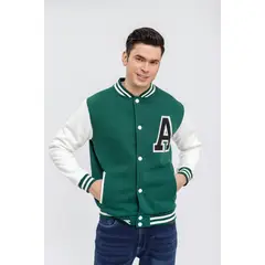 LIKE SHOP - Chaqueta Universitaria Hombre Gruesa Forro Piel Bolsillos 7579