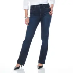 WADOS - JEANS RECTO TIRO ALTO PUSH IN PUSH UP PRETINA 1 BOTON