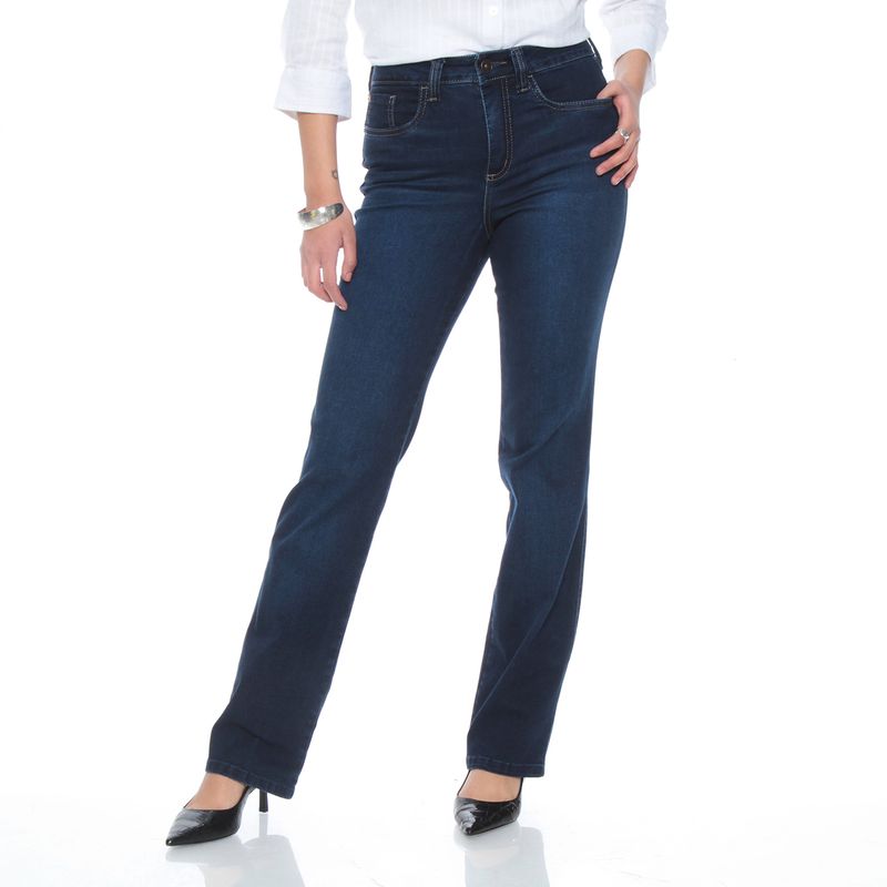 WADOS - JEANS RECTO TIRO ALTO PUSH IN PUSH UP PRETINA 1 BOTON