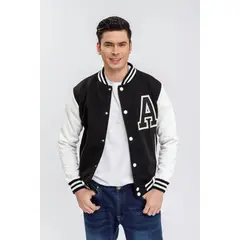 MPROPIA - Chaqueta Universitaria Hombre Gruesa Forro Piel Bolsillos 7579