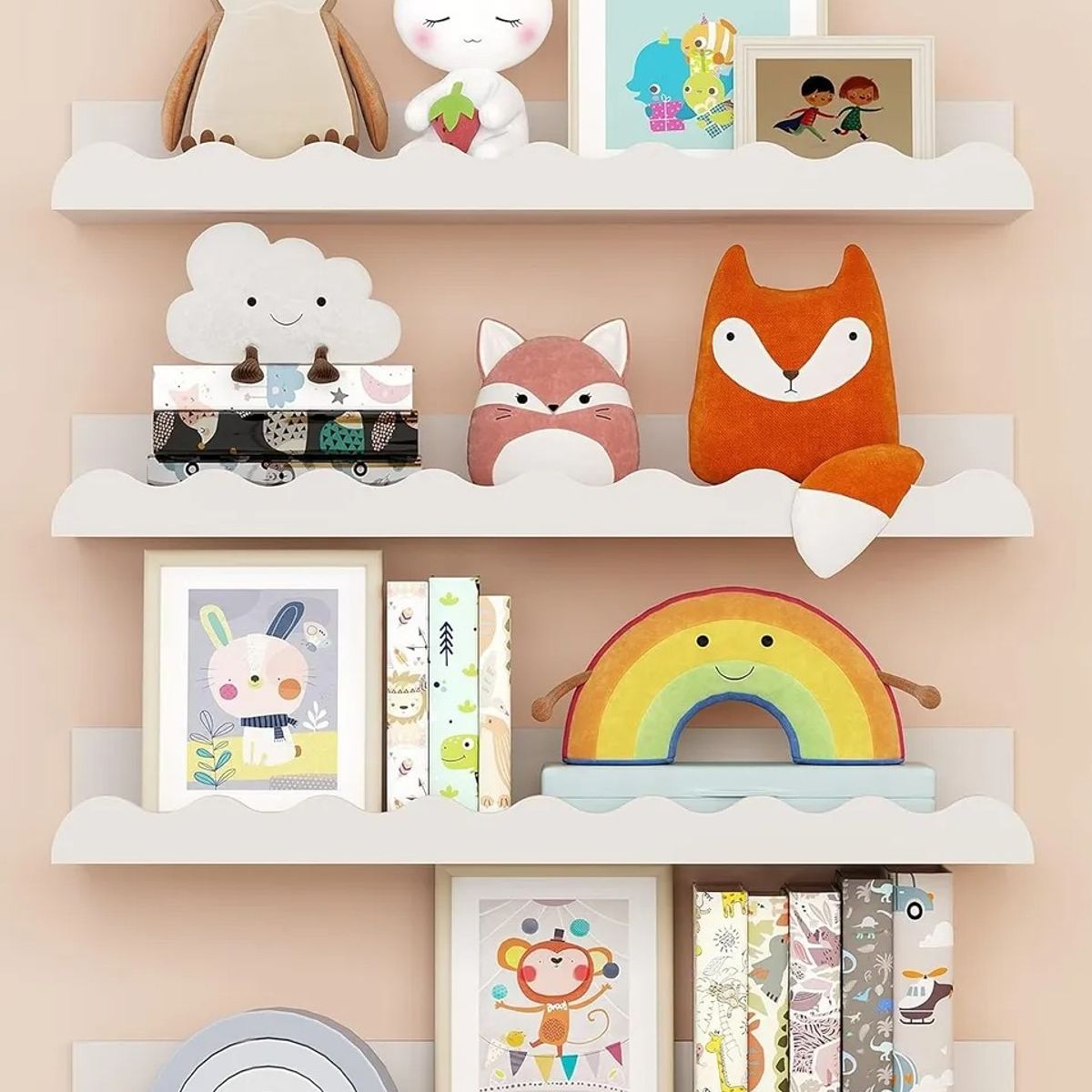 GENERICO - Repisas Flotantes Para Libros Ideal Para Niños Color Blanco Set de 4