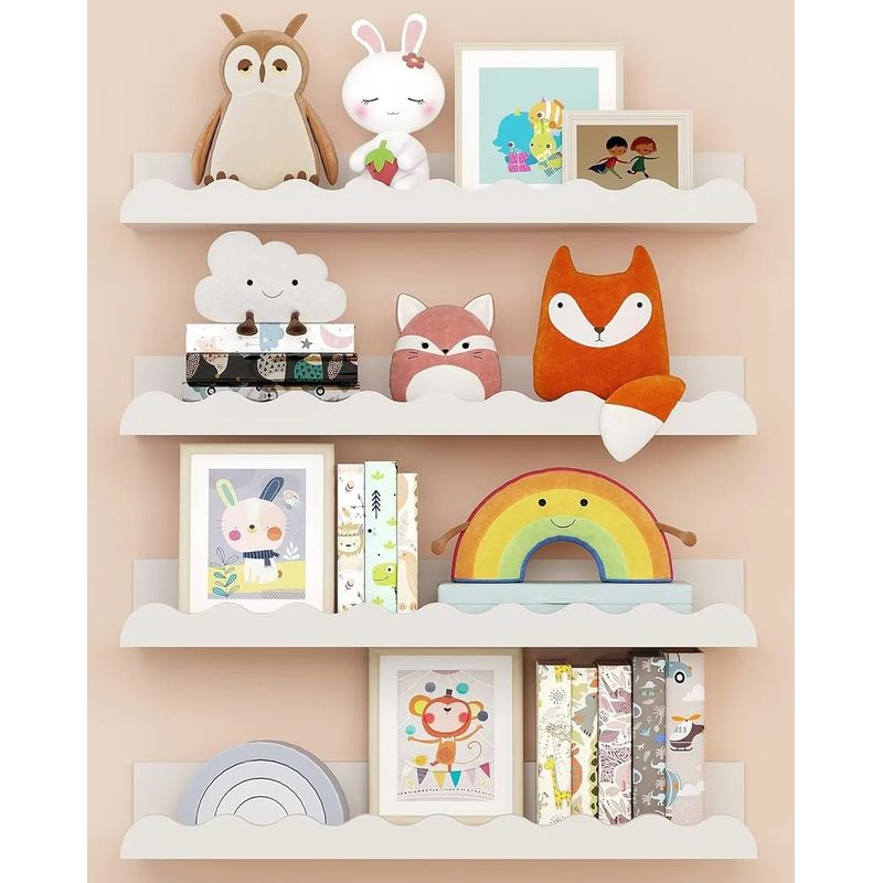 GENERICO - Repisas Flotantes Para Libros Ideal Para Niños Color Blanco Set de 4