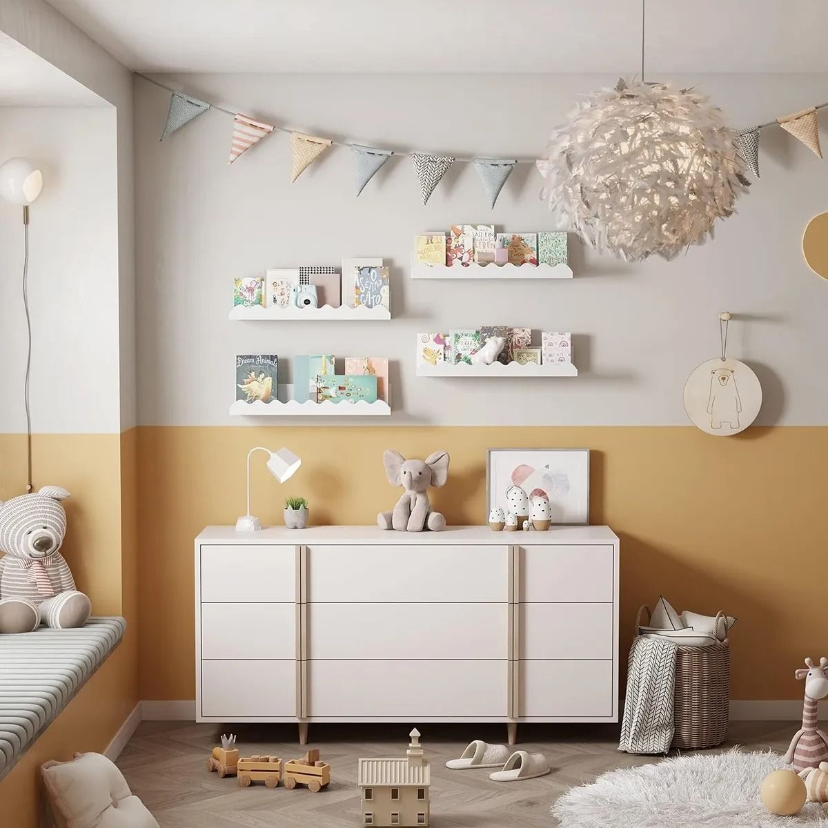 GENERICO - Repisas Flotantes Para Libros Ideal Para Niños Color Blanco Set de 4