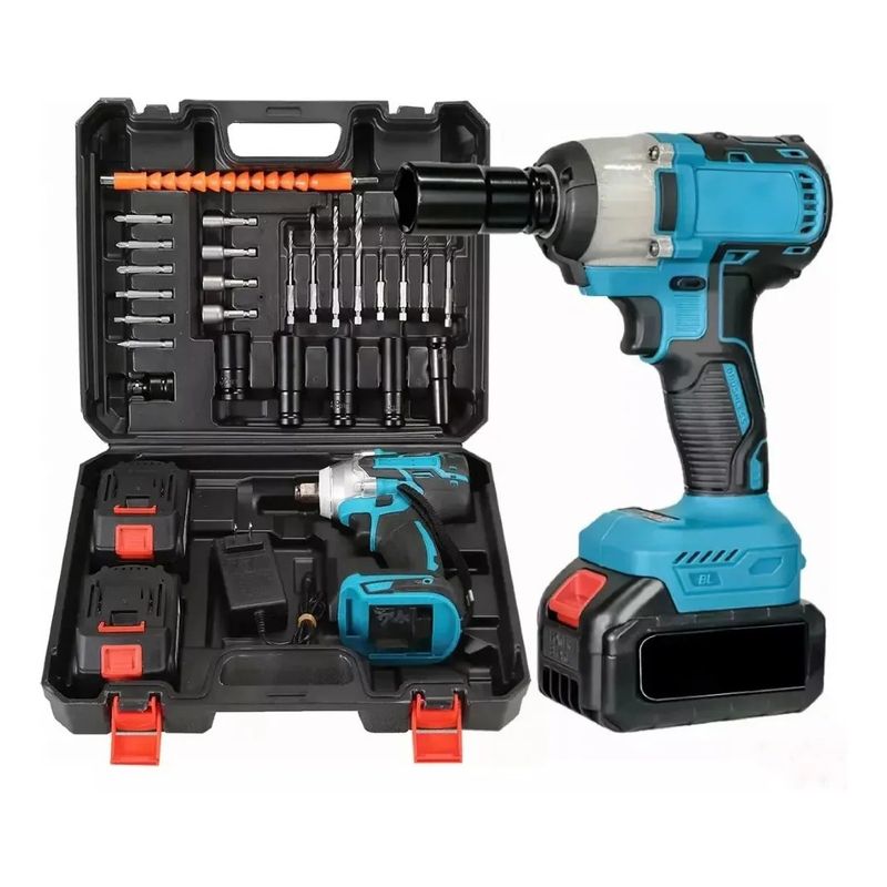 MUNDO MAGIA - Kit Taladro Pistola Llave De Impacto Inalámbrica 2 En 1