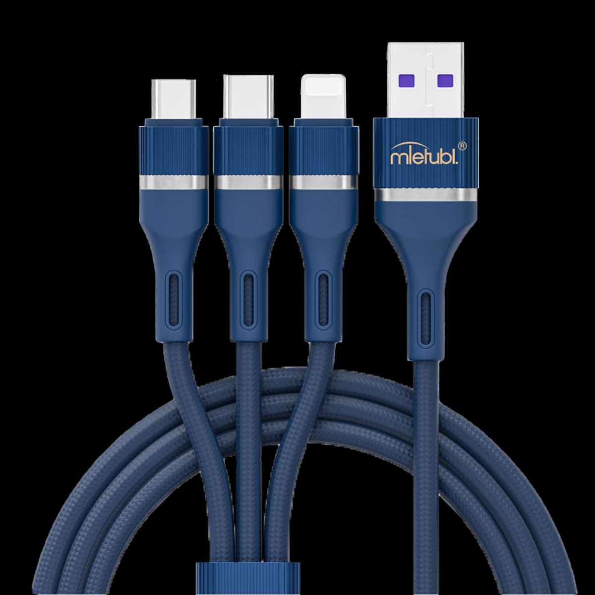 MIETUBL - Cable Cargador Mietubl Usb 3 En 1 Para Apple/tipo-c/microusb.