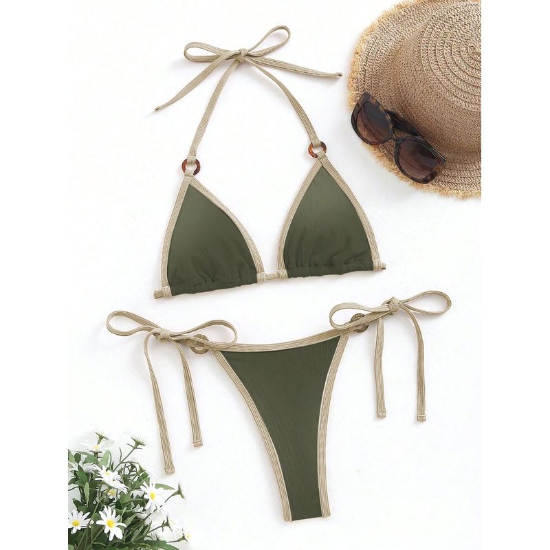 VARIOS - Conjunto Bikini Sexy Wild Wave Verde Militar She Shines