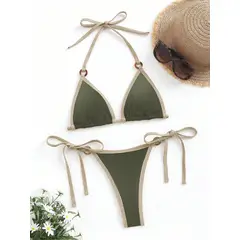 VARIOS - Conjunto Bikini Sexy Wild Wave Verde Militar She Shines