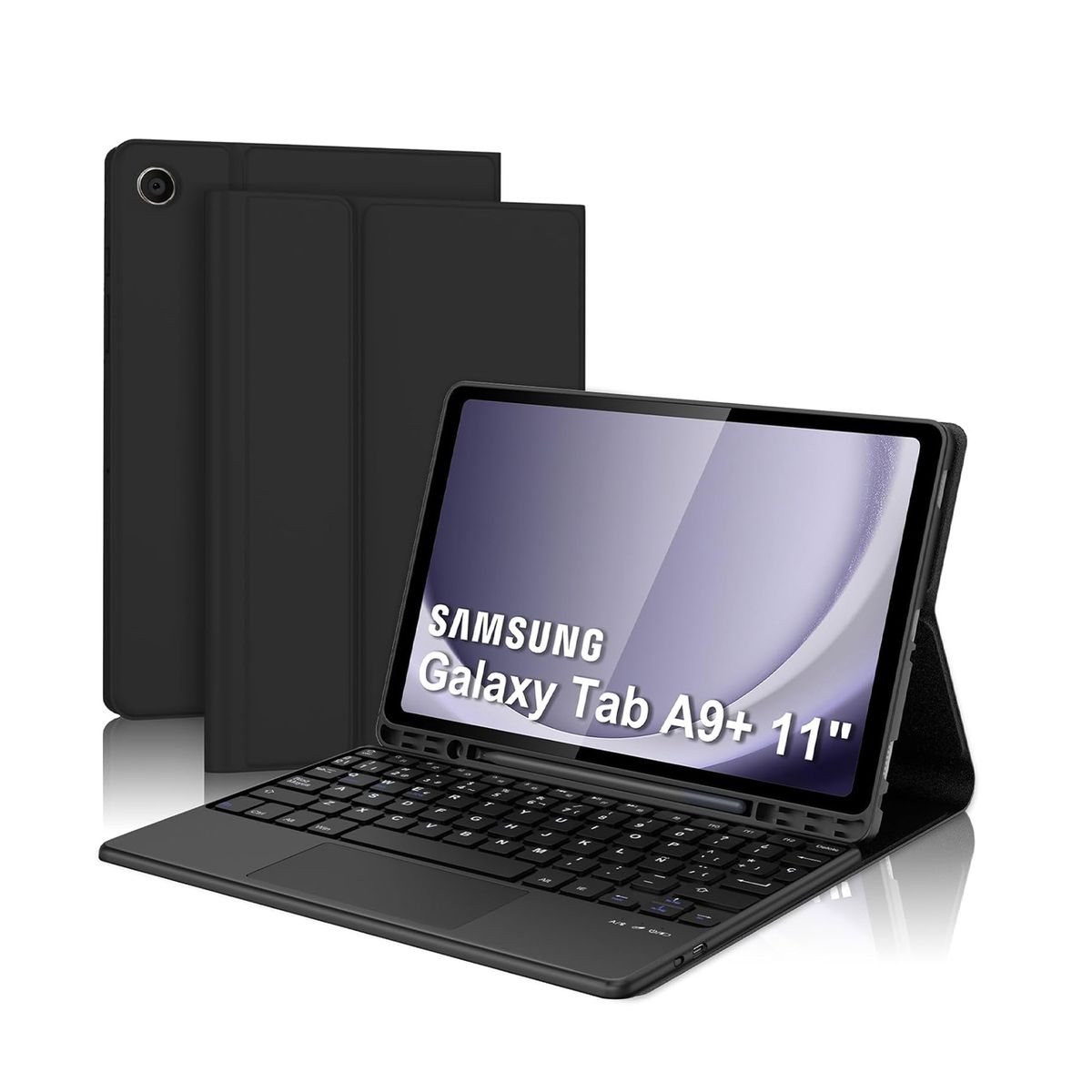 JOIGO - Funda Con Teclado Español Touchpad Para Tablet Samsung Tab A9 Plus 11 Negro