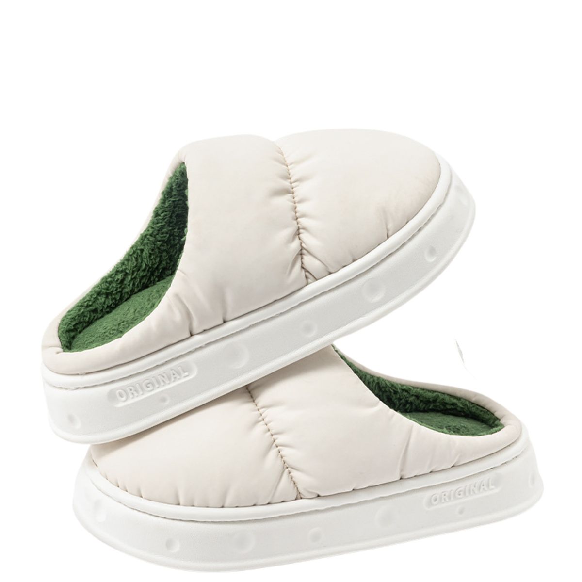 CRUSEC - Pantuflas De Algodón Acolchadas Polar Cálidas Impermeables