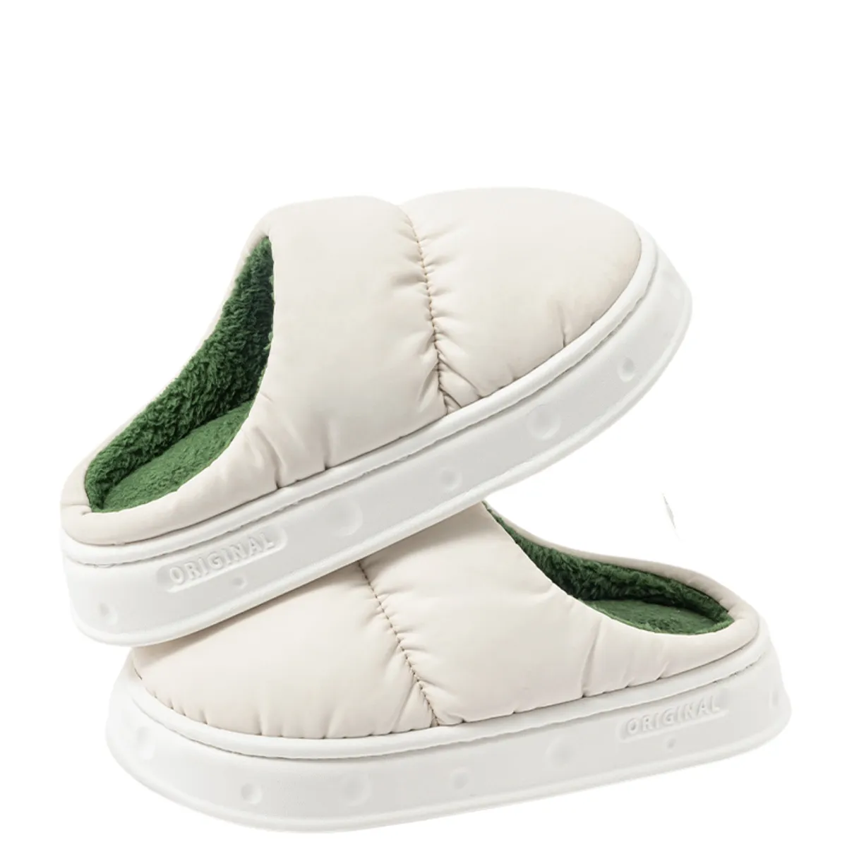 CRUSEC - Pantuflas De Algodón Acolchadas Polar Cálidas Impermeables