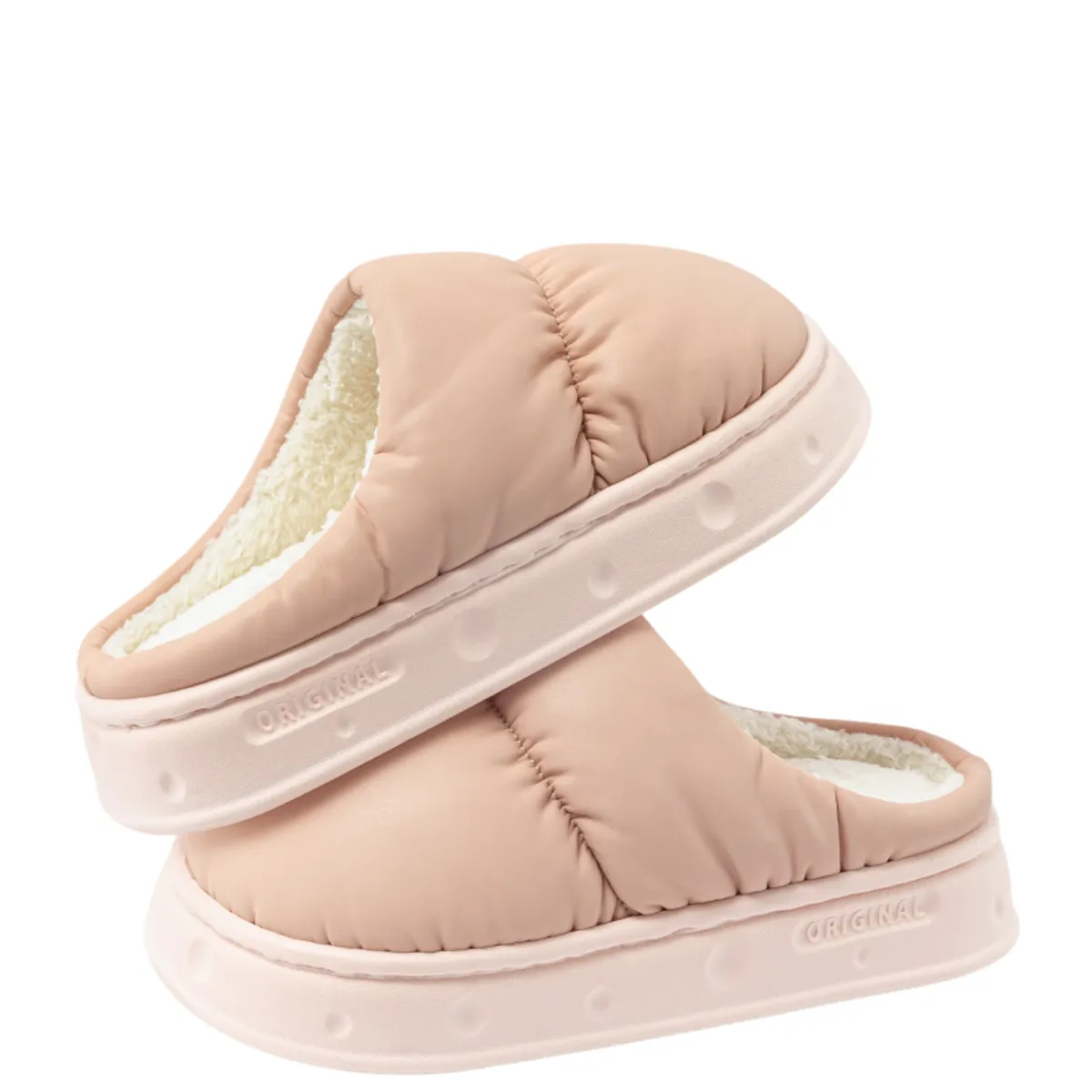 CRUSEC - Pantuflas De Algodón Acolchadas Polar Cálidas Impermeables