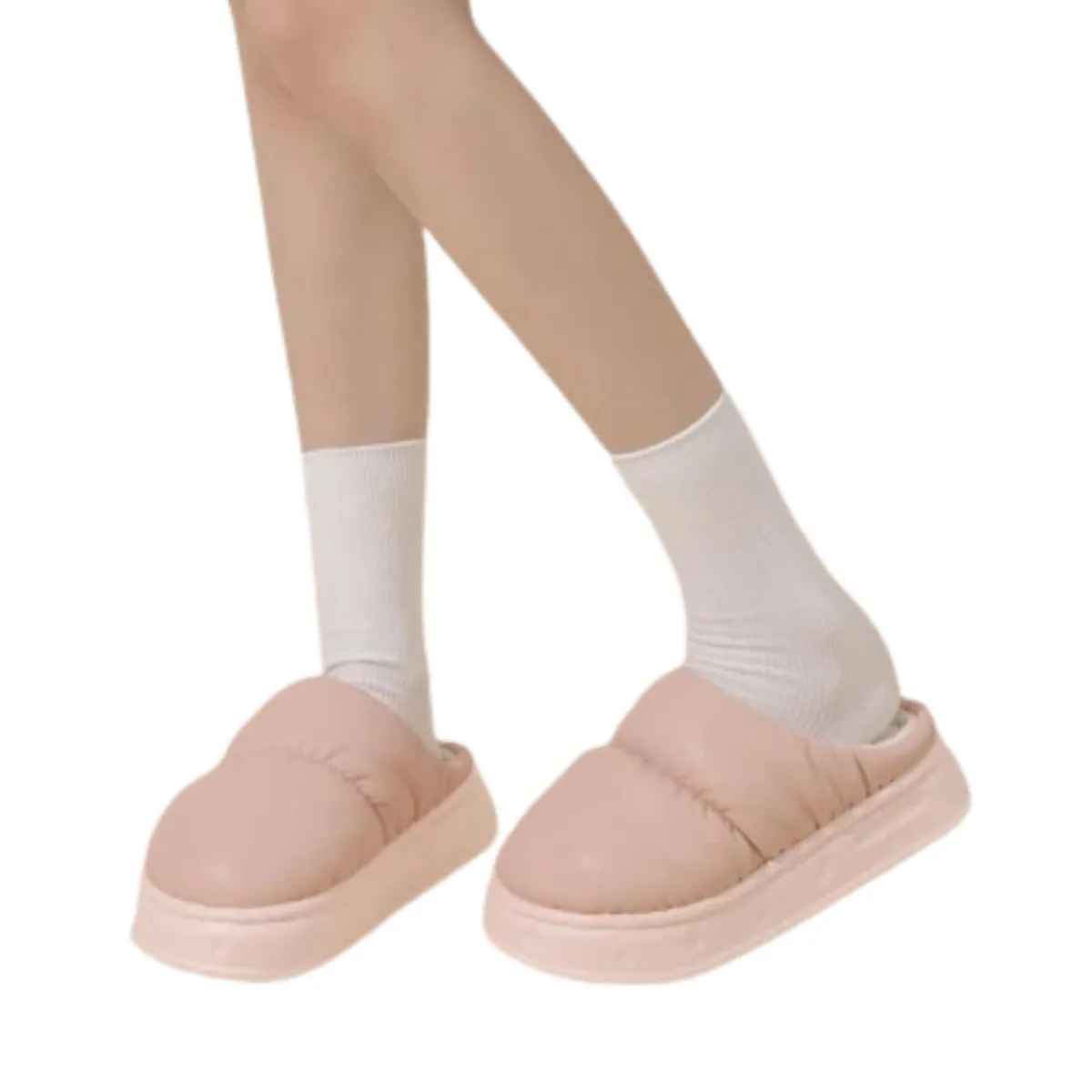 CRUSEC - Pantuflas De Algodón Acolchadas Polar Cálidas Impermeables