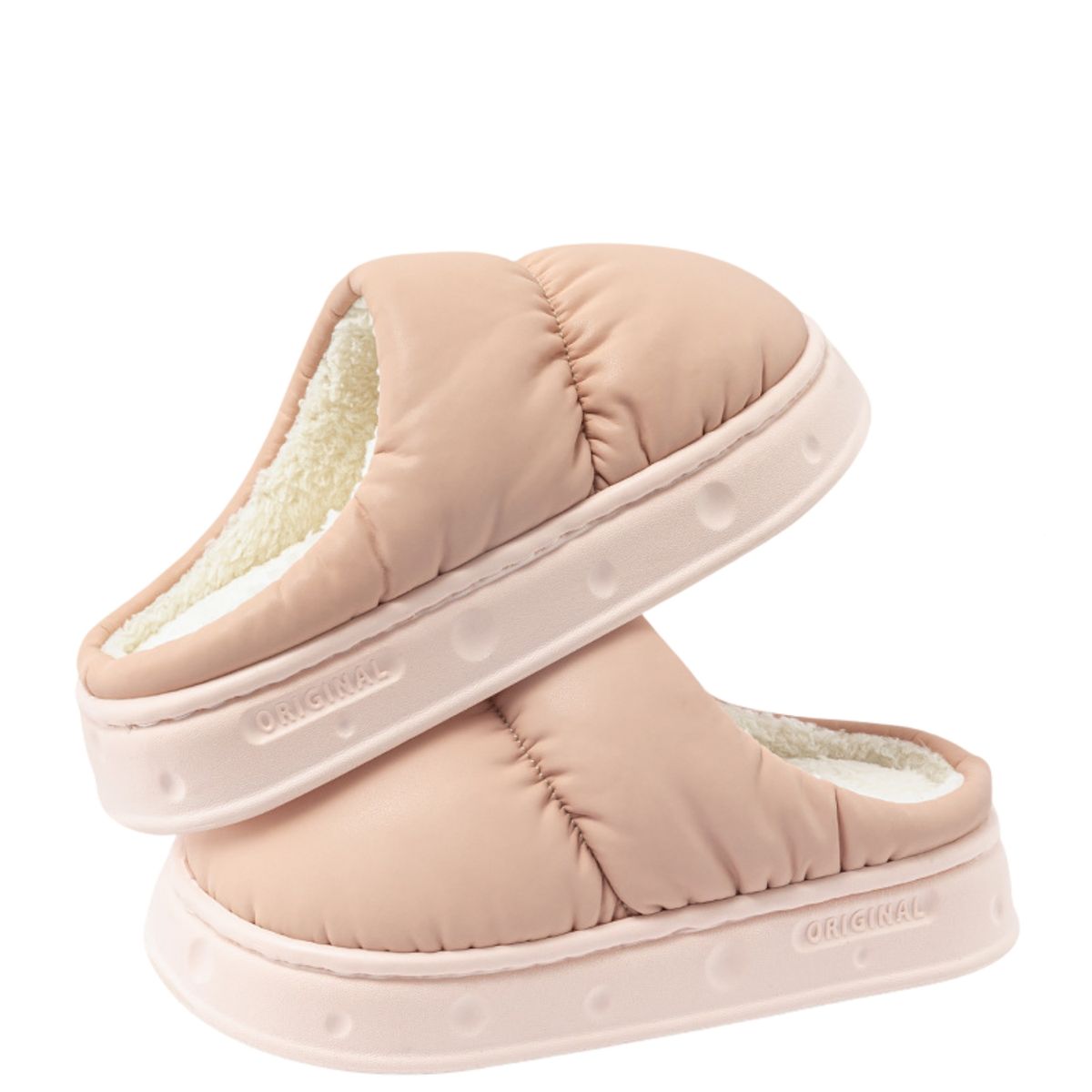 CRUSEC - Pantuflas De Algodón Acolchadas Polar Cálidas Impermeables