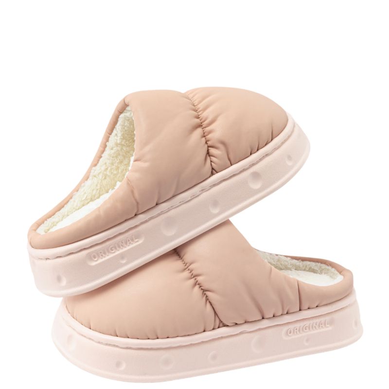 CRUSEC - Pantuflas De Algodón Acolchadas Polar Cálidas Impermeables