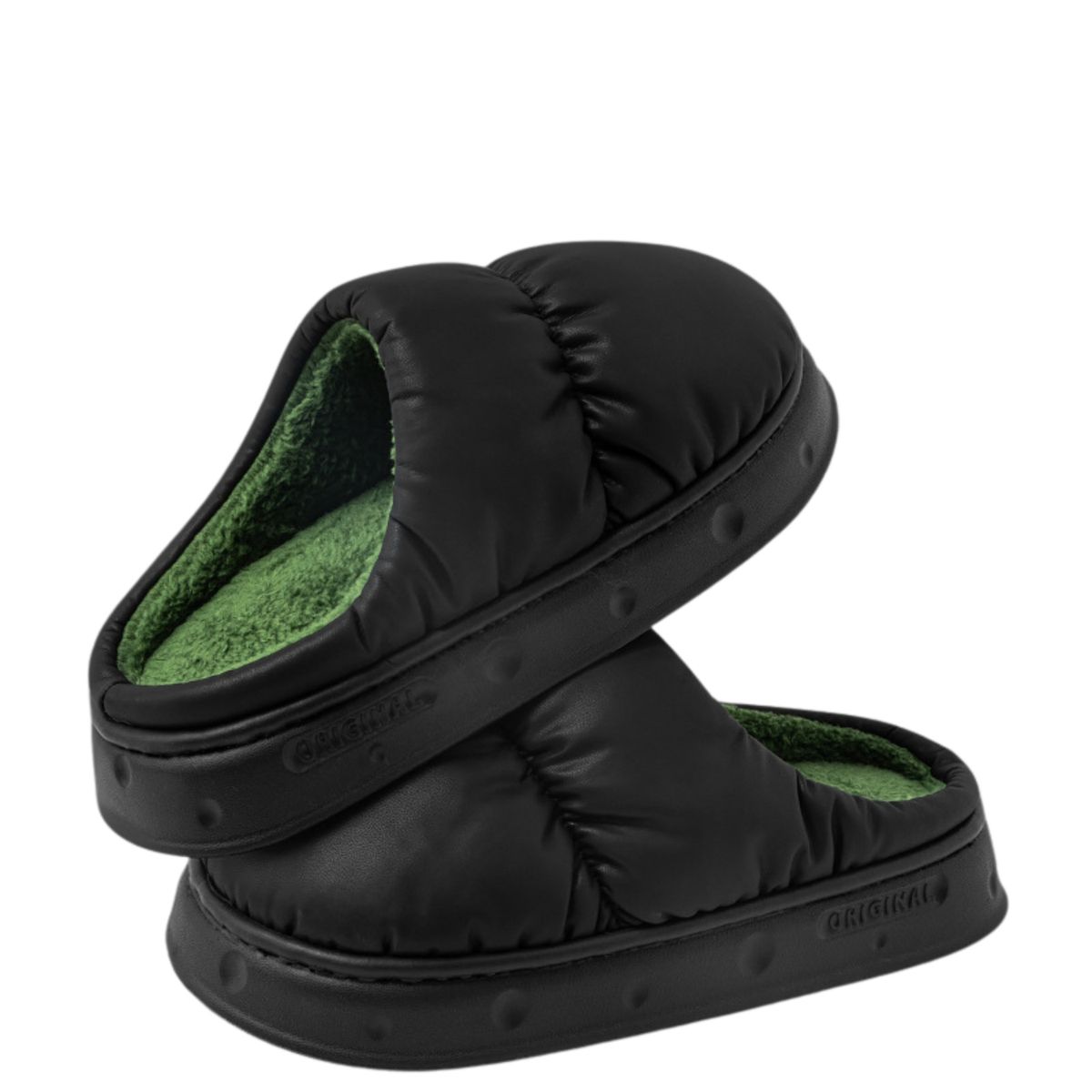 CRUSEC - Pantuflas De Algodón Acolchadas Polar Cálidas Impermeables