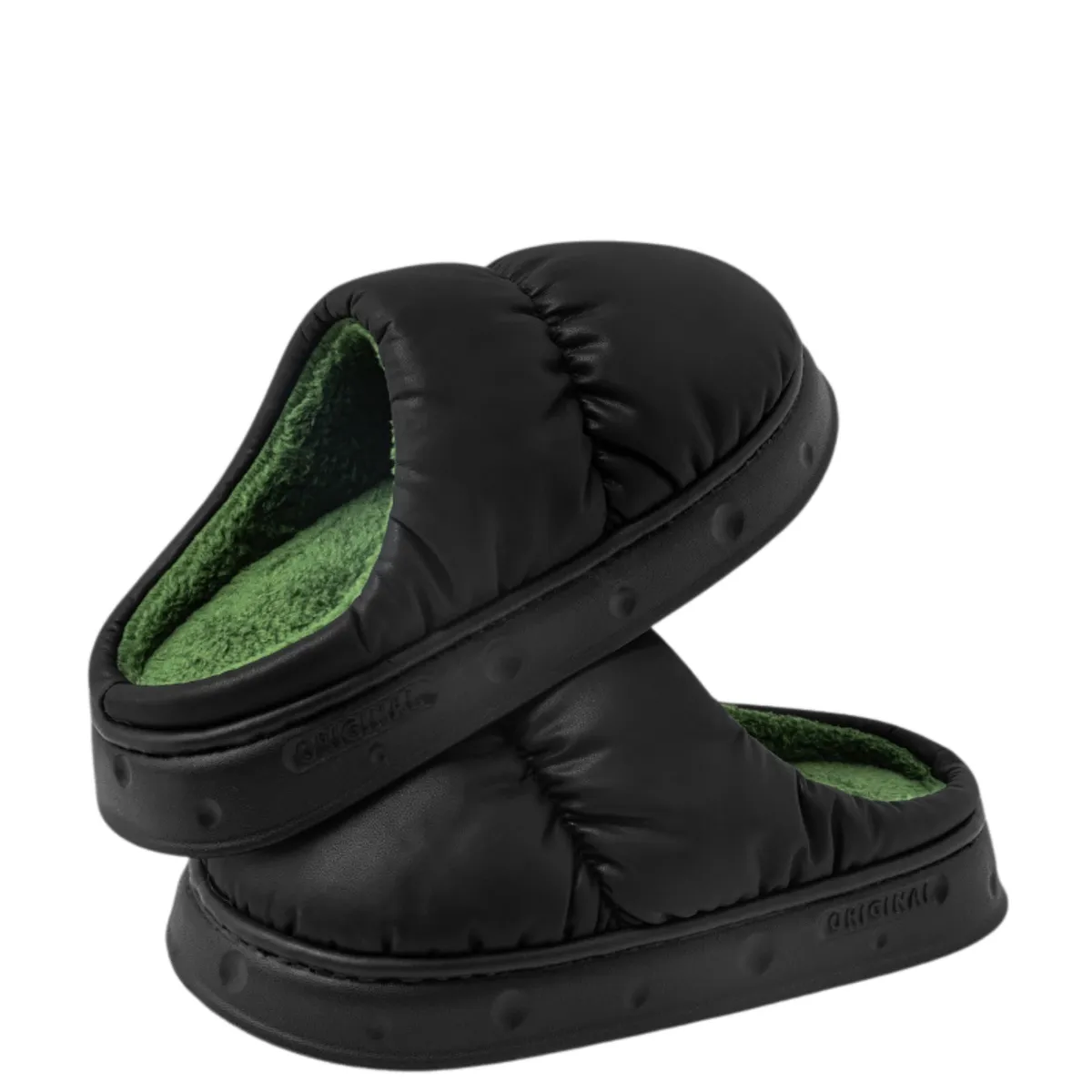 CRUSEC - Pantuflas De Algodón Acolchadas Polar Cálidas Impermeables