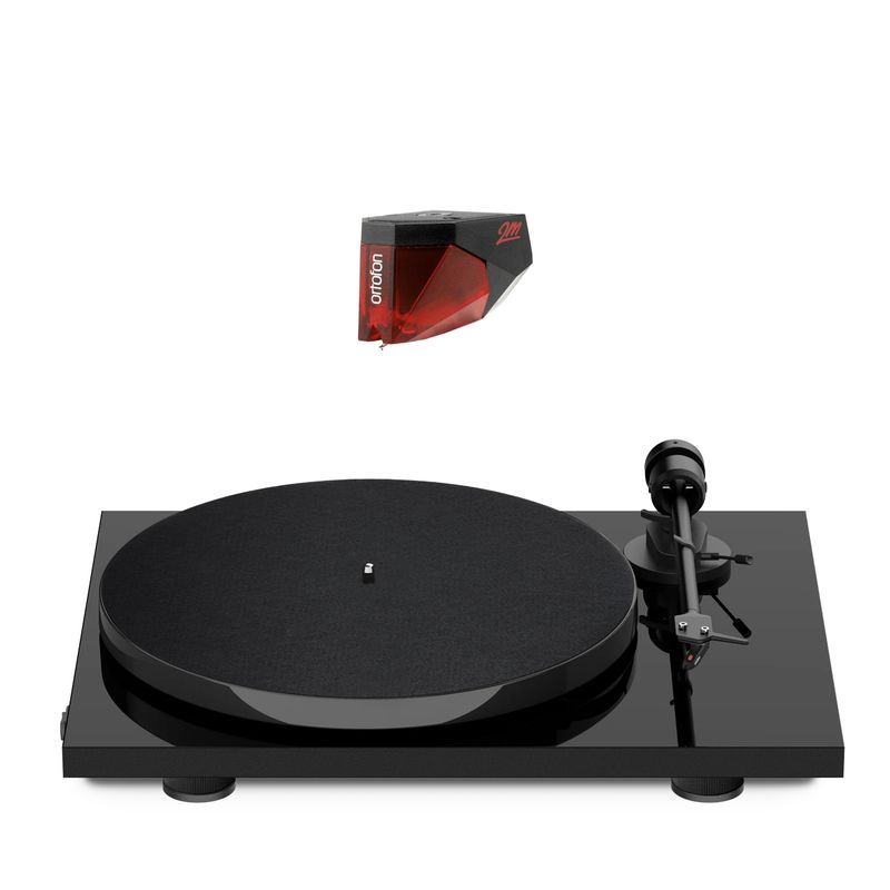 PRO JECT AUDIO - Pack Pro-Ject - E1 - Tornamesa Color Negro Gloss + Capsula Ortofon 2M Red Capsula MM
