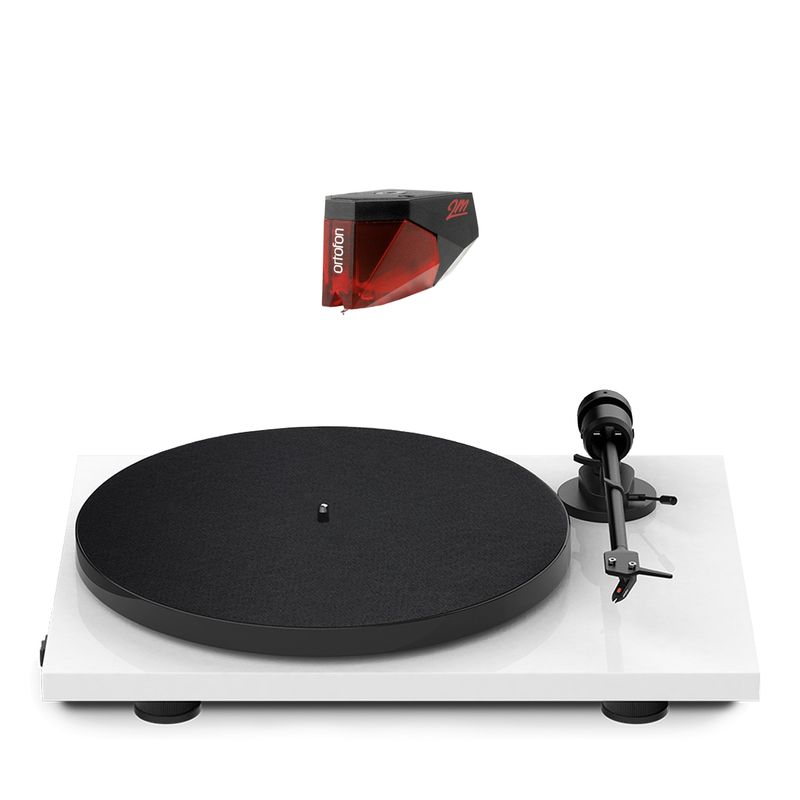 PRO JECT AUDIO - Pack Pro-Ject - E1 - Tornamesa Color Blanco Gloss + Capsula Ortofon 2M Red Capsula MM