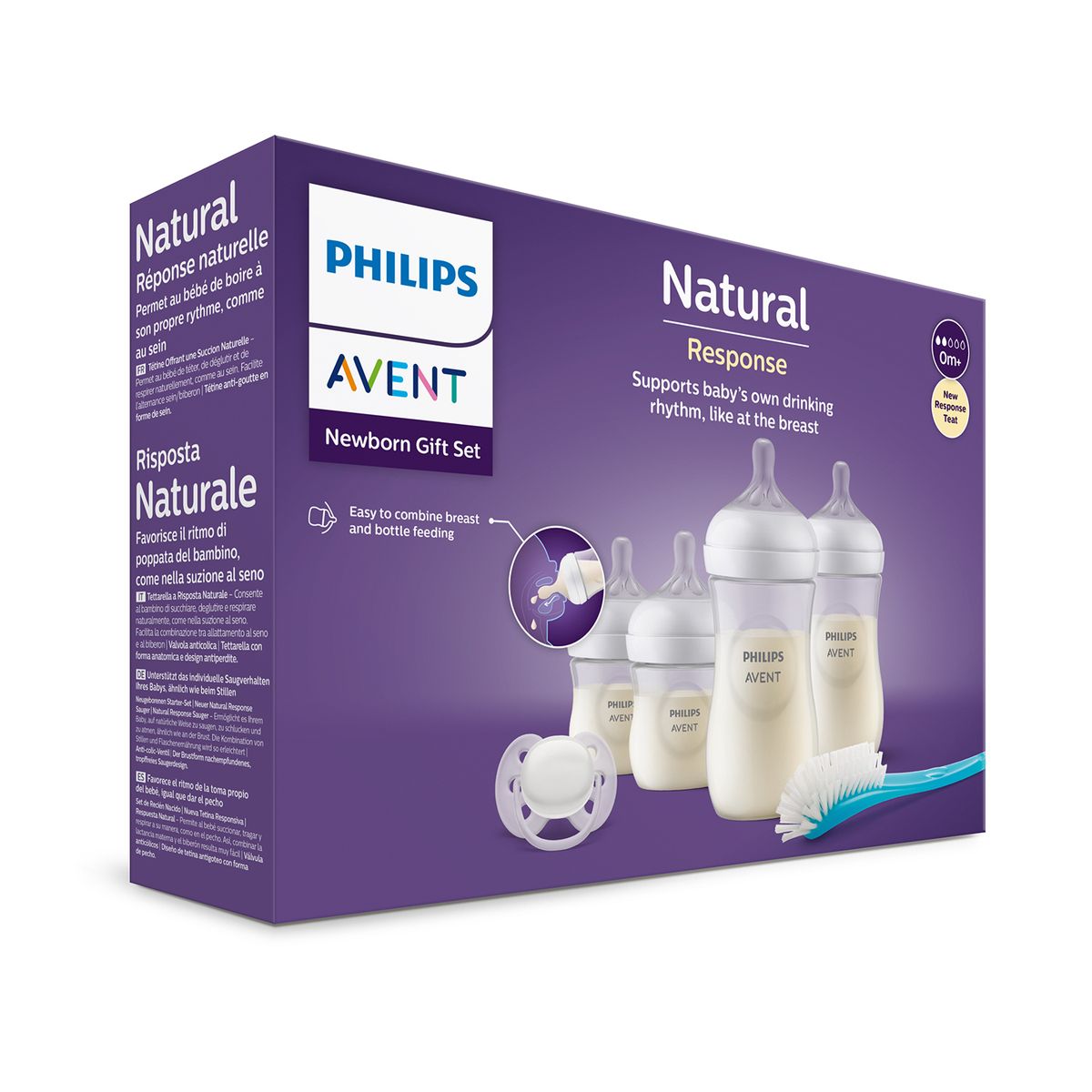 PHILIPS AVENT - Set Natural 3.0 Pro (125x2-260x2 + Cepillo + Chupete) Philips Avent