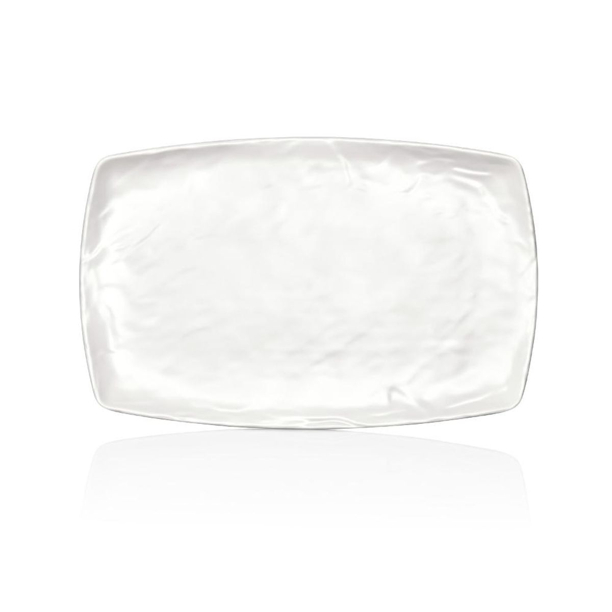 GENERICO - PLATO MELAMINA RECTANGULAR BLANCO 235 X 37 CM LINEA CARRE - Blanco