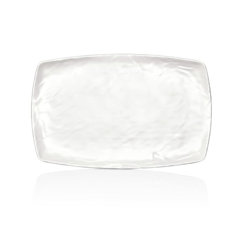 GENERICO - PLATO MELAMINA RECTANGULAR BLANCO 235 X 37 CM LINEA CARRE - Blanco.