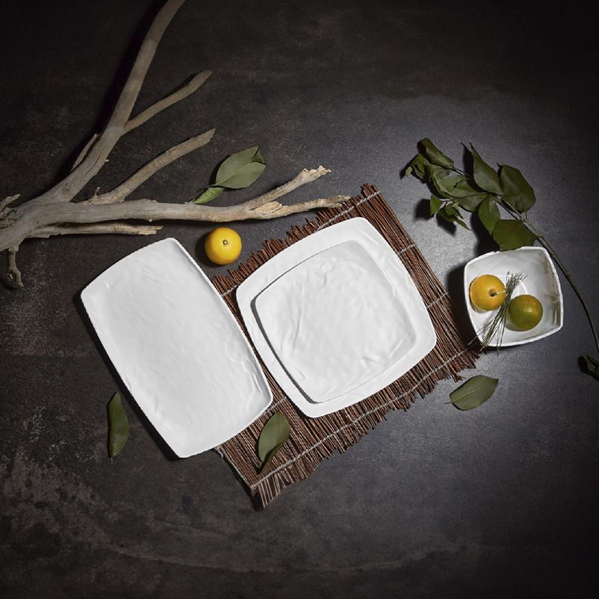 GENERICO - PLATO MELAMINA RECTANGULAR BLANCO 235 X 37 CM LINEA CARRE - Blanco