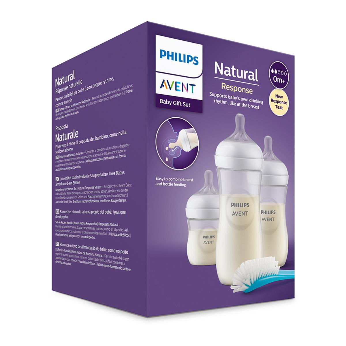 AVENT - Set Natural 3.0 Basico (125-260-330Ml + Cepillo) Avent