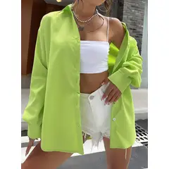 VARIOS - Camisa Oversized Dream Verde She Shines
